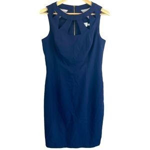 Eliza J Dress Navy Blue Cut Out Sheath Dress 8